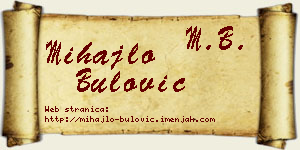 Mihajlo Bulović vizit kartica